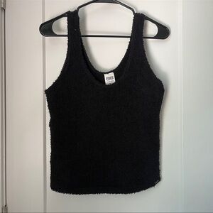 PINK Victoria's Secret Black Fuzzy Tank Top